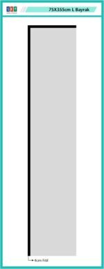 75x355 L Bayrak Sadece Kumaş - Görsel 2