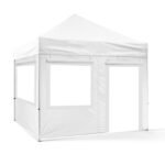 4x4 Gazebo 40lık Çelik Gövde 1 Adet Tam 2 adet Şeffaf+Perdeli Camlı 1 Adet Şeffaf+Perdeli Kapılı Camlı Duvarlı Model