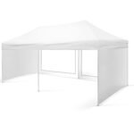 4x6 Gazebo 50 lik Alüminyum Gövde 2 Adet Tam 1 adet Şeffaf Cam Duvarlı Model