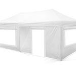 4x8 Gazebo 40lık Çelik Gövde 1 Adet Tam 2 adet Şeffaf+Perdeli Camlı 1 Adet Şeffaf+Perdeli Kapılı Camlı Duvarlı Model