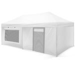 4x6 Gazebo 50 lik Alüminyum Gövde 3 Adet Tam 1 Adet 3lü Versiyon Camlı Kapılı Duvarlı Model