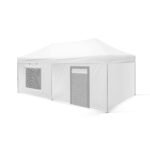 3x6 Gazebo 40lık Çelik Gövde 3 Adet Tam 1 Adet Sineklik+Şeffaf+Perdeli Kapılı Camlı Duvarlı Model