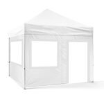 4x4 Gazebo 50 lik Alüminyum Gövde 1 Adet Tam 2 adet Şeffaf Camlı 1 Adet Şeffaf Kapılı Camlı Duvarlı Model