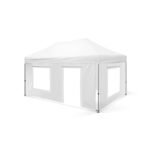 3x45 Gazebo 40lık Alüminyum Gövde 1 Adet Tam 2 Adet Şeffaf+Perdeli 1 Adet Şeffaf+Perdeli Kapılı Camlı Duvarlı Model