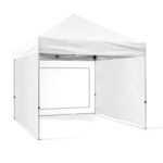 4x4 Gazebo 50 lik Alüminyum Gövde 2 Adet Tam 1 adet Şeffaf Cam Duvarlı Model