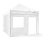 4x4 Gazebo 50 lik Alüminyum Gövde 1 Adet Tam 2 adet Şeffaf Camlı 1 Adet Şeffaf Kapılı Camlı Duvarlı Model