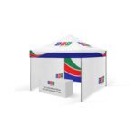 3x3 Gazebo Baskılı Tavan 30'luk İskelet 3 adet Baskılı Tam Duvarlı Model