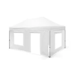 4x6 Gazebo 40lık Çelik Gövde 1 Adet Tam 2 adet Şeffaf Camlı 1 Adet Şeffaf Kapılı Camlı Duvarlı Model